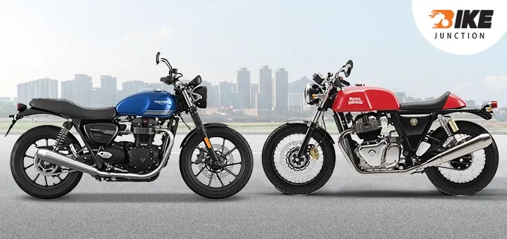 Royal Enfield Continental GT 650 vs Triumph Speed Twin 900 side angle
